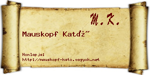 Mauskopf Kató névjegykártya